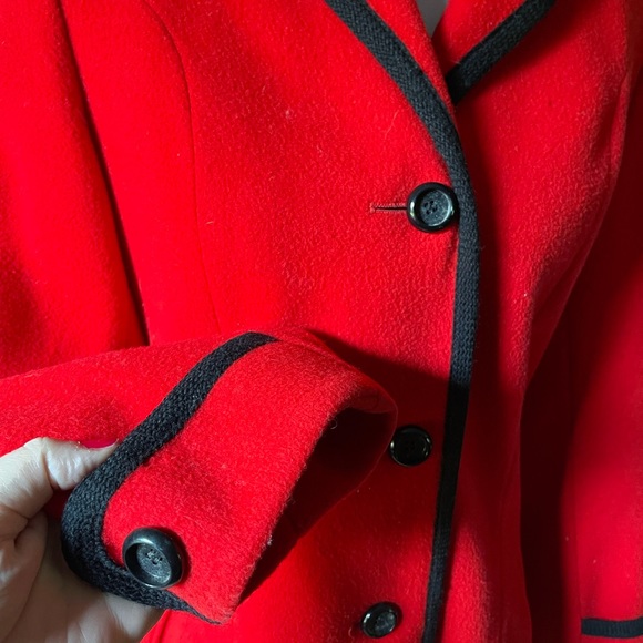 Vintage red pure wool coat union made - Picture 5 of 12